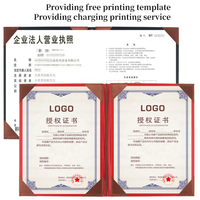 Vente en gros Cuir A4 Dossier Menu Couverture Certificat Titulaire Double Face Diplôme Couverture Avec Logo