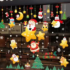 Custom Transparent Decal Window With UV Resistant Waterproof Transparent Stickers Christmas Door Decoration