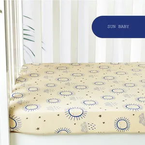 Sábana de cuna ajustada para bebé con estampado de algodón 100%, Sábana de cuna para bebé, juego de algodón orgánico - Product Image 6