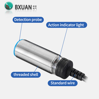 Sensor Proximitas Induktif Non-Terintegrasi M18 8mm, Deteksi Logam, Output PNP NO, DC 10 hingga 30V, Saklar Pendekatan Industri