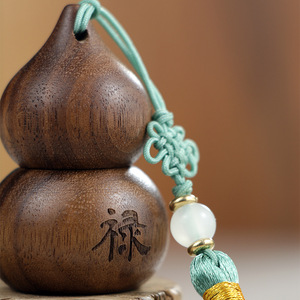 Black Walnut <b>Gourd</b> Rolling <b>Bottle</b> Essential Oil Aroma <b>Bottle</b> Car-mounted Wooden Pendant Custom Processing - Product Image 6