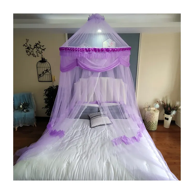 Fabricante profissional teto cúpula cama dupla com mosquiteiro cama cortina
