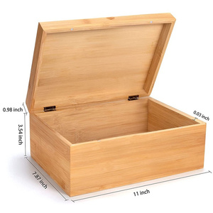 صندوق تخزين وتذكارات من الخيزران مع غطاء، ديكور مكتبي يدوي الصنع متعدد الوظائف بأسلوب أوروبي، صندوق هدايا كبير للزينة - Product Image 5