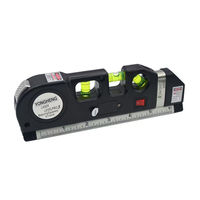 Niveau laser multifonctionnel haute précision Pro 3 noir, ligne croisée et droite, plastique, 650-680nm, angle d'émission 45°