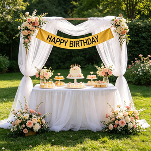 สายสะพายสุขสันต์วันเกิดสีทองพร้อมตัวอักษรสีดำ ของตกแต่งงานปาร์ตี้สุดหรู บรรจุ 12 ชิ้นต่อถุง - Product Image 4