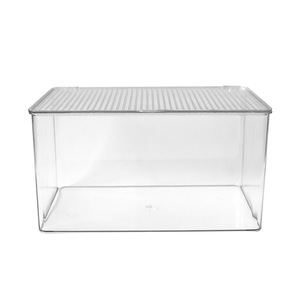 Acrylic Storage <b>Box</b> Transparent Desktop Organizer With Lid Stackable Office Desk Stationery Rack Cabinet - Product Image 5