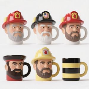 Tasse en céramique <span class=keywords><strong>pompier</strong></span>-14oz tasse de héros peinte à la main, cadeau de premier intervenant au micro-ondes - Product Image 1