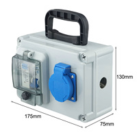 Boîte de prise murale portable étanche pour usage extérieur, distributeur d'énergie monophasé 230V 16A 1x16A3P avec RCD/MCB
