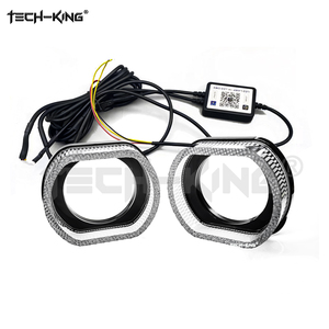 TECH-KING 5D-30E Guía de moda Led Angel Eye Decorativo <span class=keywords><strong>Halo</strong></span> Lens' Acrílico Cubierta Máscara 12v 3 ''Ronda Mobile APP <span class=keywords><strong>Control</strong></span> Angel Eye - Product Image 4