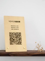 Panneau de table personnalisable en laiton avec code QR, support double face en métal pour menu et numéro de table pour restaurants, bars et cafés