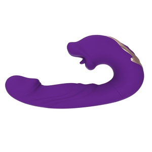 Vibrateur sexuel 3 en 1 <span class=keywords><strong>rouge</strong></span>, design langue, creux, pour stimulation du point G, avec fonctions de léchage, de morsure et de tapotement, pour stimulation du clitoris - Product Image 4