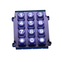 Clavier robuste anti-vandalisme en alliage de zinc à 12 touches lumineuses et étanche pour casier intelligent de colis, terminal de stationnement, approvisionnement en gros