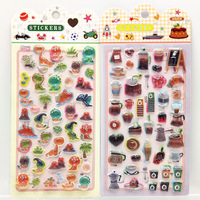 Autocollants en époxy cristallin colorés pour articles quotidiens, mini-autocollants 3D brillants en forme de théière, sous-marin, cœur pour journal, téléphone, décoration artisanale