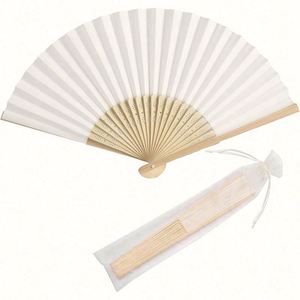 Éventail pliant personnalisé en tissu à motif floral, style os de bambou ajouré, pour festivals, mariages, cadeaux d'affaires et décoration de fête en papier - Product Image 2