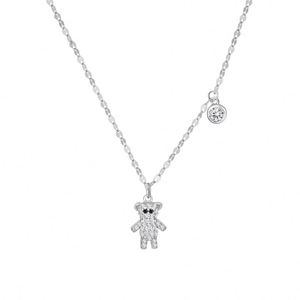 Dylam <b>Cute</b> Lovely Design Charm S925 Silver Link Chain 5A Cubic Zirconia <b>Bear</b> Animal Pendant Necklace OEM ODM Jewelry Supplier - Product Image 1