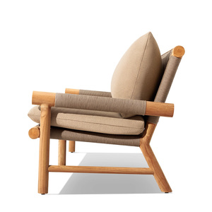 Ensemble de canapés d'extérieur en rotin avec structure en teck, <span class=keywords><strong>mousse</strong></span> haute densité, bois de teck massif, <span class=keywords><strong>canapé</strong></span> d'extérieur durable en teck <span class=keywords><strong>pour</strong></span> le jardin - Product Image 2