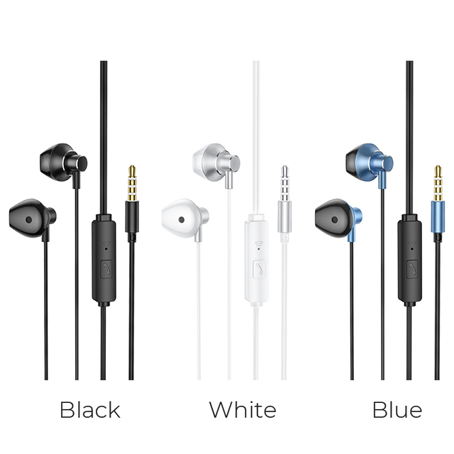 Hoco. M75 Wired Earphone Headphone Handsfree Mic 3.5mm Stereo Sound Headset Earbuds Earpieces Microphone