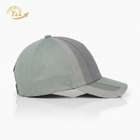 Casquette de camionneur 4U en maille respirante réglable unisexe pour l'extérieur printemps-été, chapeau 5 panneaux gris-vert