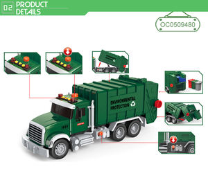 Reibungs stadt diy Müllwagen Spielzeug Plastik kinder mit leichtem Ton - Product Image 3