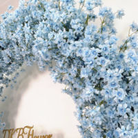 DKB dusty blue bunga latar belakang pernikahan lengkungan bunga bluey untuk pernikahan biru