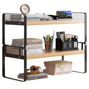 Space Saving <b>Desktop</b> Storage Rack Metal Bookshelf Multi Tier <b>Organizer</b> <b>for</b> Students Offices and Home Desk Decoration - Product Image 1