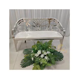 Wedding Supplies Chair Stainless Steel Wedding Dining Chair Couple Sofa Bench for Weddings