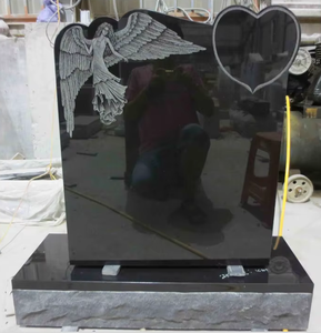 New Design Headstone With Angel Engraving in Shanxi Black - Product Image 4