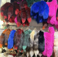Porte-clés en queue de renard moelleuse de 40 cm, breloque de sac, accessoire de cosplay pour les amoureux des animaux, queue de renard véritable douce de qualité supérieure, d'origine éthique