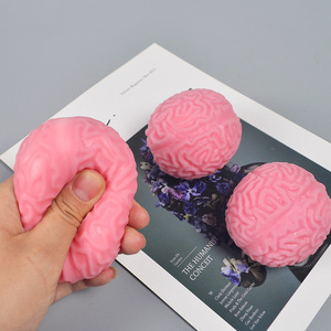 Hot Selling TPR Halloween Big Brain <b>Squishy</b> Slow Return Hand Exercise Squeeze Stress Relieve Mochi Toys for Kids Adults - Product Image 3