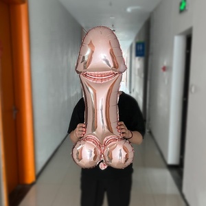 Nouveaux articles pour enterrement de vie de garçon, ballons en forme de pénis, ballons en aluminium rose doré de 40 pouces, ballon de coq, décoration de ballon pour enterrement de vie de garçon - Product Image 4