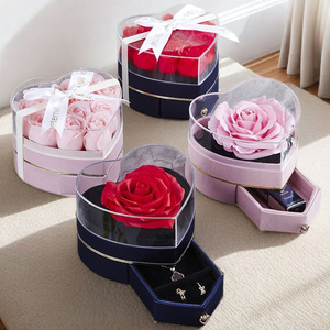 AM-SPB33 Caja de Joyería con Forma de Corazón y <span class=keywords><strong>Flores</strong></span> de Jabón Ammy, Decoración Navideña para el Hogar, Regalo para el Día de San Valentín - Product Image 1