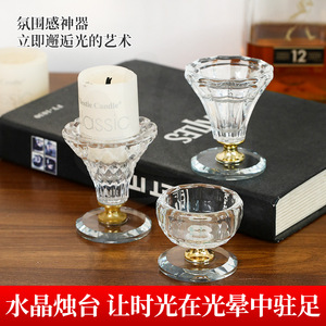 Porte-bougie en cristal, verre résistant à la chaleur, décoration d'intérieur - Product Image 3