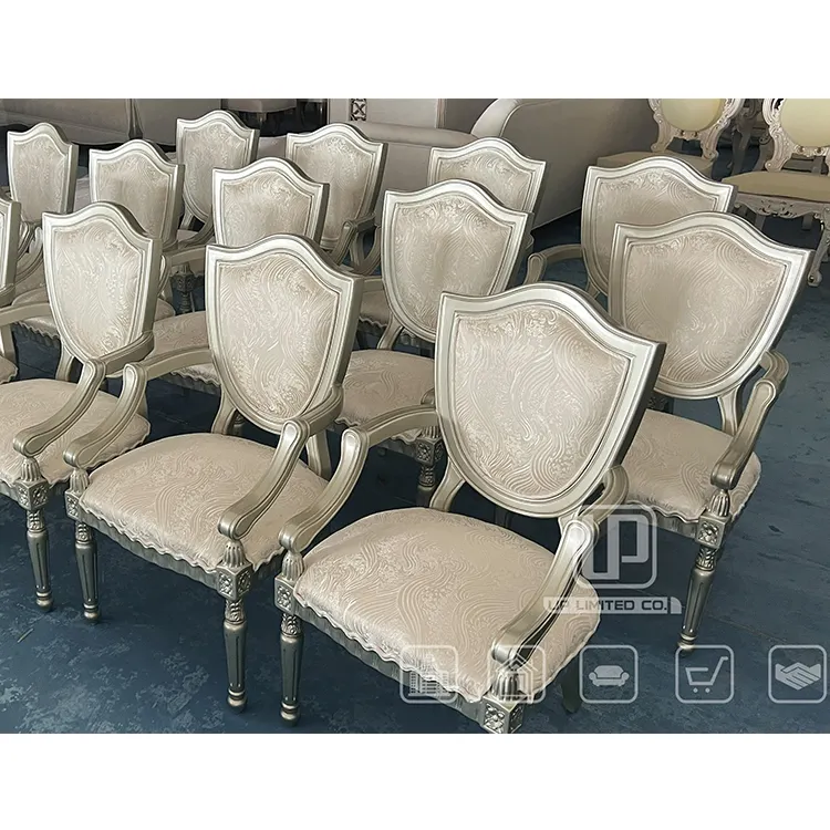 Vente en gros de chaises et table à manger élégantes et sculptées de qualité supérieure style classique du Cambodge