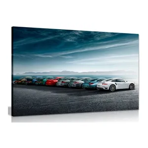 Porsches 911 Turbo Geschiedenis Lijn Canvas Muur Kunst Foto Print Home Decor Moderne Muur Canvas Kunst Auto Schilderij