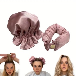 Set de rizadores de pelo sin calor de seda para uso nocturno, rizador sin calor con gorro de satén para dormir, rizadores de pelo para cabello largo - Product Image 2