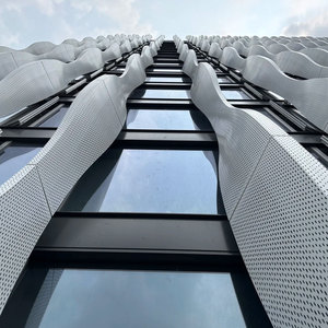 Panneaux de mur-rideau en aluminium contemporains à double courbure, surface anodisée, anti-corrosion, pour applications extérieures de bâtiments - Product Image 3