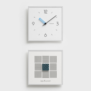 WOZOOM Simple <strong>Square</strong> <strong>Wall</strong> <strong>Clocks</strong> Nordic Modern Home Decor Punch-Free <strong>Clock</strong> Mute MDF Pine Dial <strong>Clock</strong> - Product Image 1
