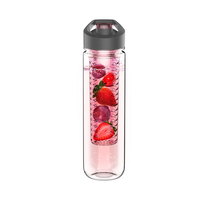 Bouteille d'eau Tritan 590 ml pour infusion de thé et fruits, personnalisable avec logo et bande, en Tritan – Meilleure vente