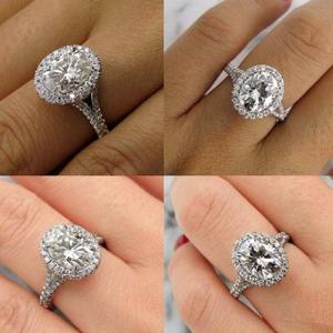 Elegante Anillo de Diamantes de Moissanita en Plata de Ley 925 para Aniversario de Bodas, Compromiso y Uso Diario - Product Image 2