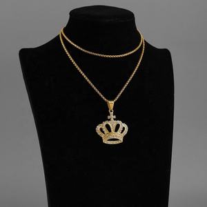 Colgantes de Joyería de Acero Inoxidable, Dijes de Corona con Cristales, Baño de Oro PVD, Novedad 2024, Productos en Oferta - Product Image 5