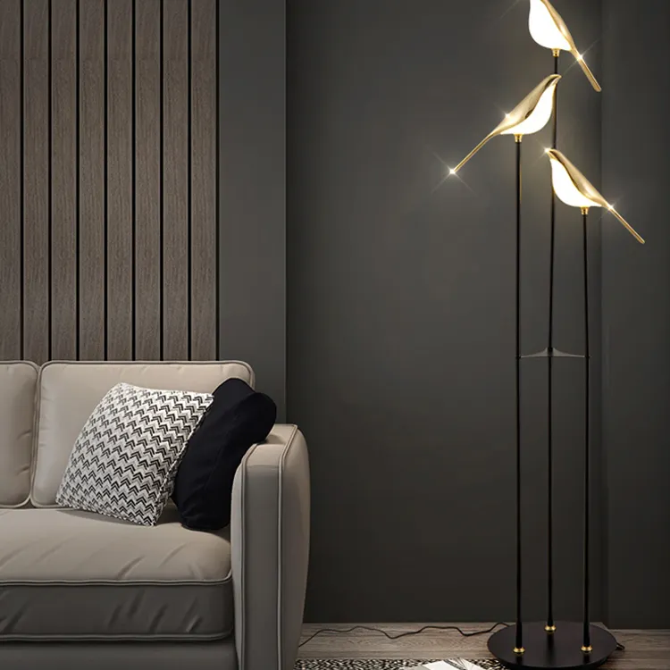 Floor Lamp Black New Product Fashion Decoration Indoor Aluminum Acrylic Black Gold Living Room Modern LED Floor Lamp