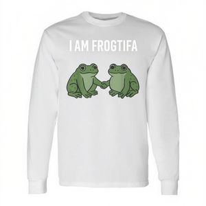 T-shirt a maniche lunghe I Am Frogtifa con design a forma di rana verde, abbigliamento unisex - Product Image 2