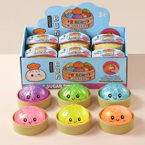 Jouet anti-stress en forme de dessin animé, pâte de fruits, boule de poudre dorée, style boulette réaliste, emballage en sachet, jouet à presser - Product Image 1