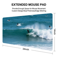 Surf thème Style tapis de souris tapis de bureau anti-dérapant accessoires de bureau pour l'école bureau à domicile Promotion clavier d'ordinateur