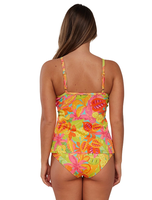 Bikini personnalisé pour femmes en Econyl, imprimé fruits, torsadé devant, col en V, bretelles ajustables, taille haute, tankini, maillot de bain