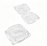 Conteneur alimentaire jetable en PET transparent personnalisable en usine, fabriqué à partir de matériaux recyclés, barquette en plastique, boîte à gâteau avec couvercle, pour légumes