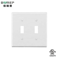 Plaques murales BAREP 2 modules incassables pour interrupteur et prise décorative, homologuées CULus, blanches
