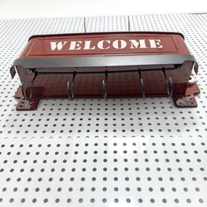 ديكور جداري للمطبخ الريفي وتخزين منزلي، شاحنة معدنية حمراء للتخزين مثبتة على الحائط - Product Image 6