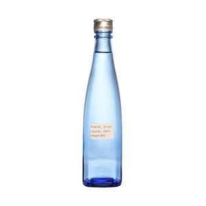 Fabricantes 250ml Botella de whisky de vidrio de color <span class=keywords><strong>azul</strong></span> Vodka Bebida vacía Vino Botella de agua mineral espumosa con tapón de rosca - Product Image 5