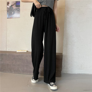 Solid color wide-leg pants women's spring and autumn new style all-<b>match</b> drape loose straight-leg pants high waist - Product Image 4